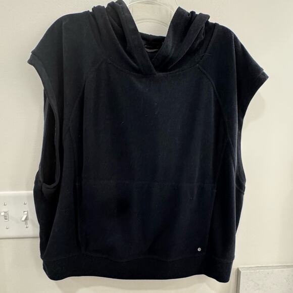 prAna Anilio Short Sleeve Hooded Top | Black | Size XL - Picture 2 of 7